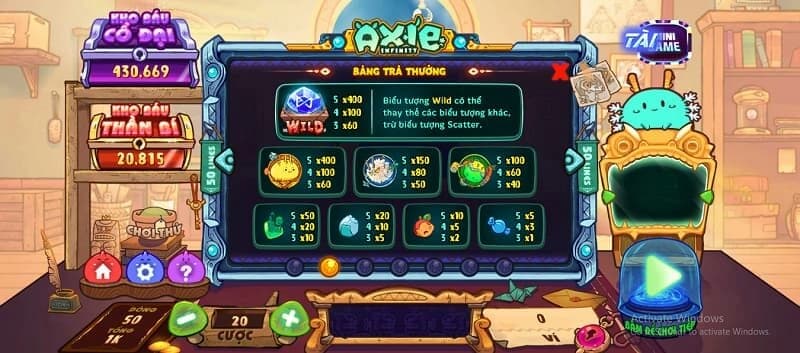 Hệ số trả thưởng Axie cao