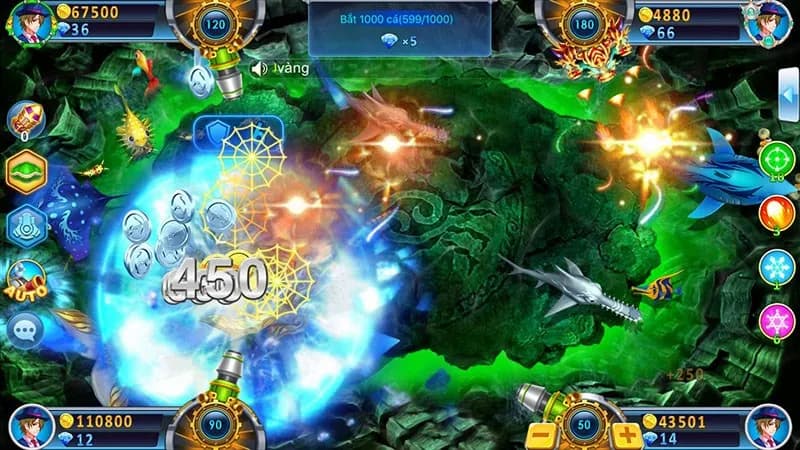 Bắn Cá Long Vương SClub88: Bá chủ đại dương kiếm tiền tỷ 4 Săn được cá lớn và rồng thần